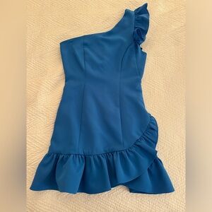 Do+Be Blue One Shoulder Dress